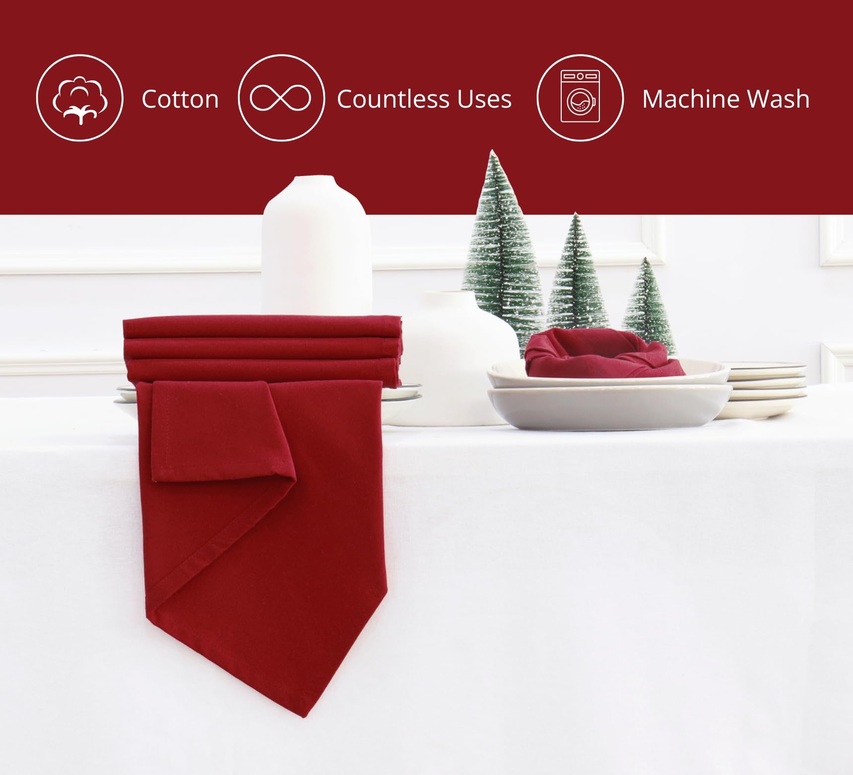 PurpleEssences napkins with mitered corners add refined detail and durability.
