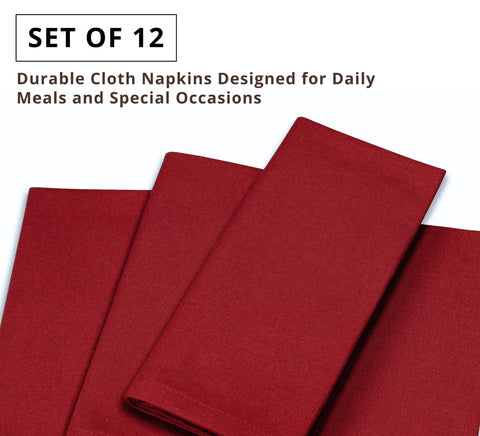 PurpleEssences twelve-pack napkins provide practical, stylish table linen.