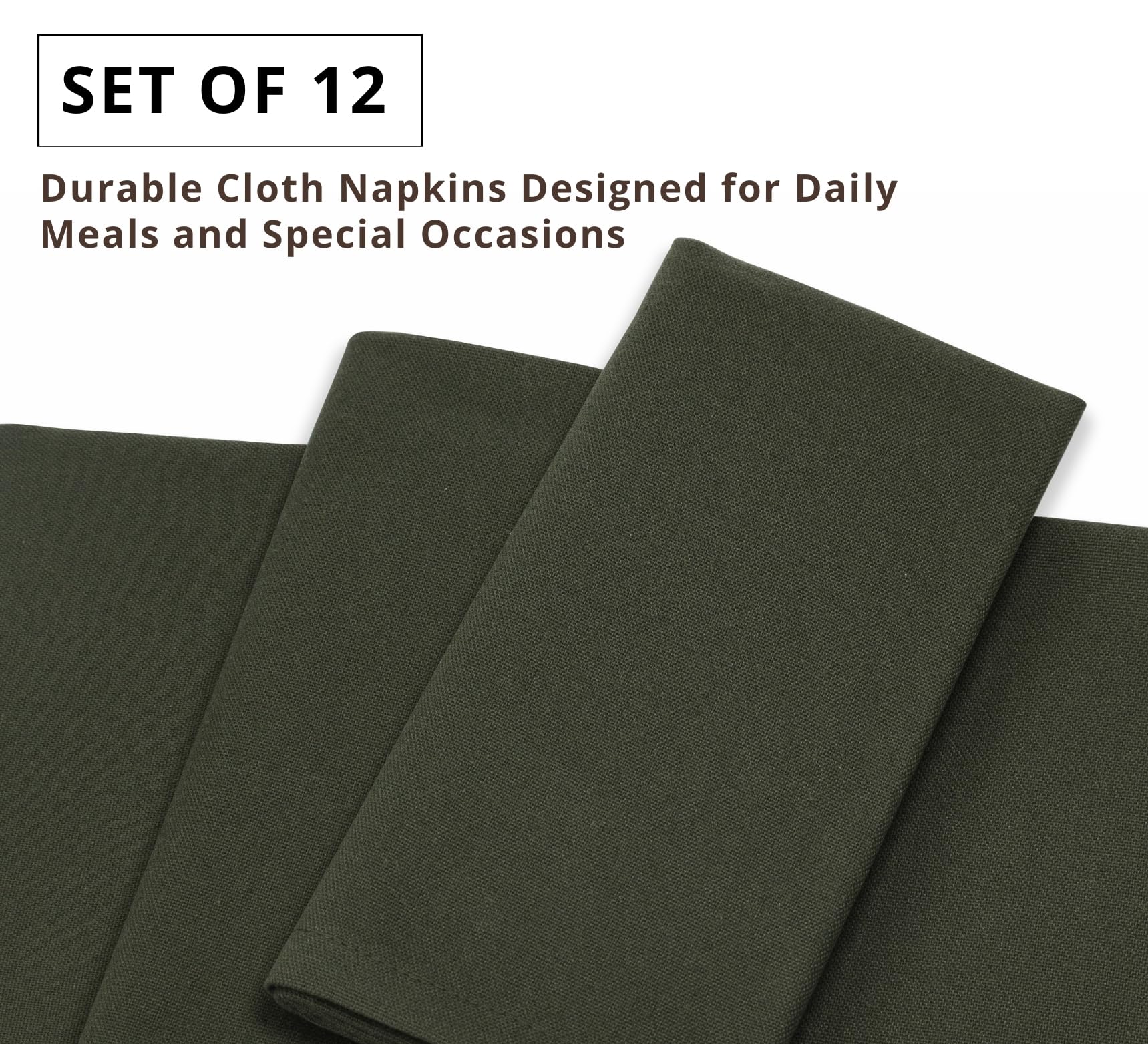 PurpleEssences olive green napkins on dining table setting