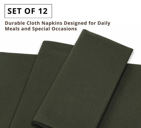 PurpleEssences olive green napkins on dining table setting