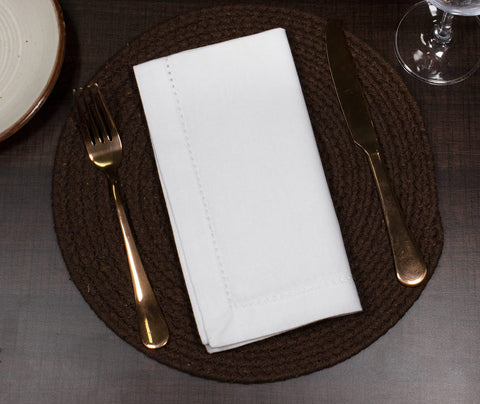 PurpleEssences wedding table napkins in white, ideal for formal occasions.