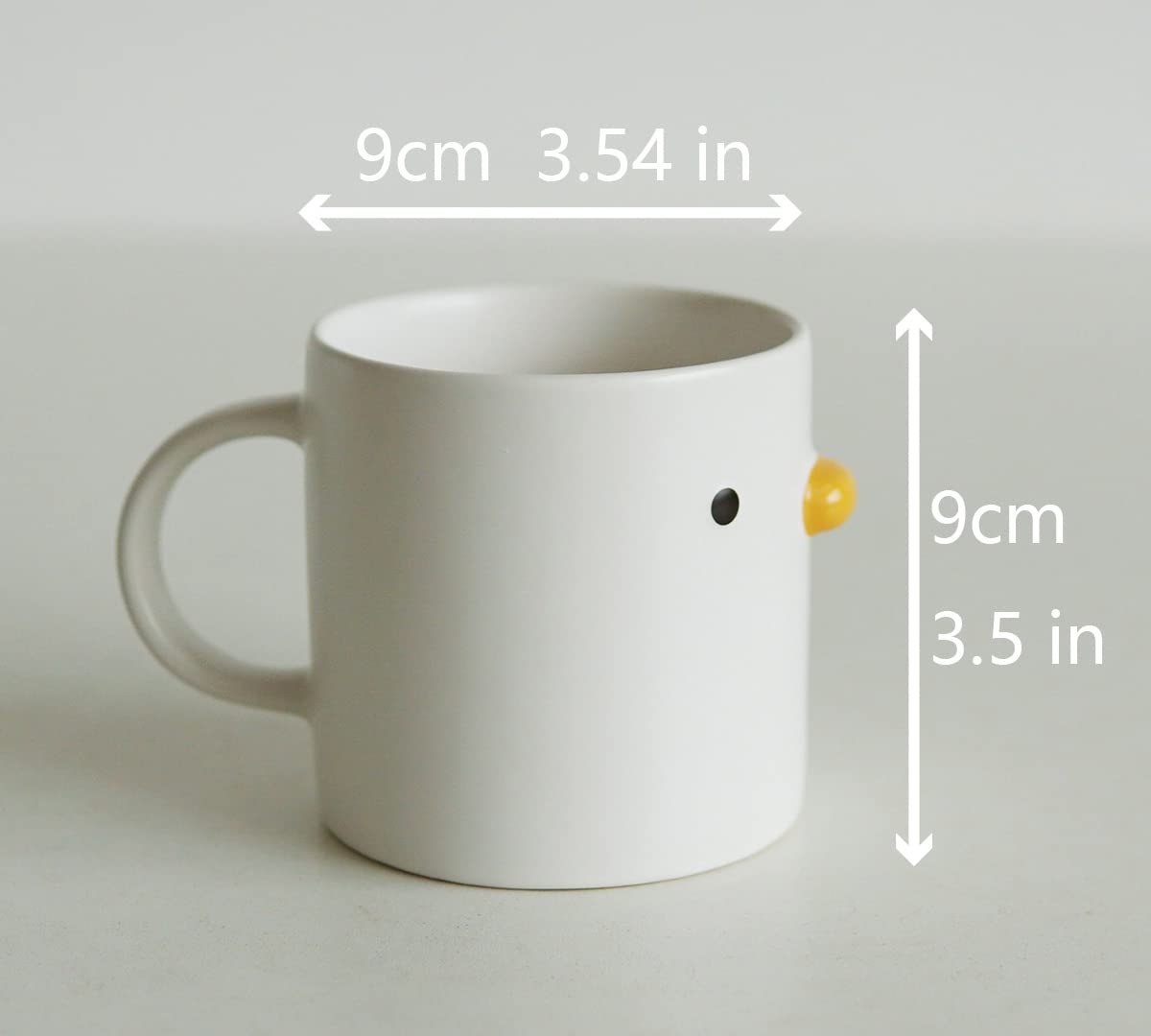 PURROOM Safety Ceramic Milk Latte Mug holds 14 oz, ideal for everyday beverages.