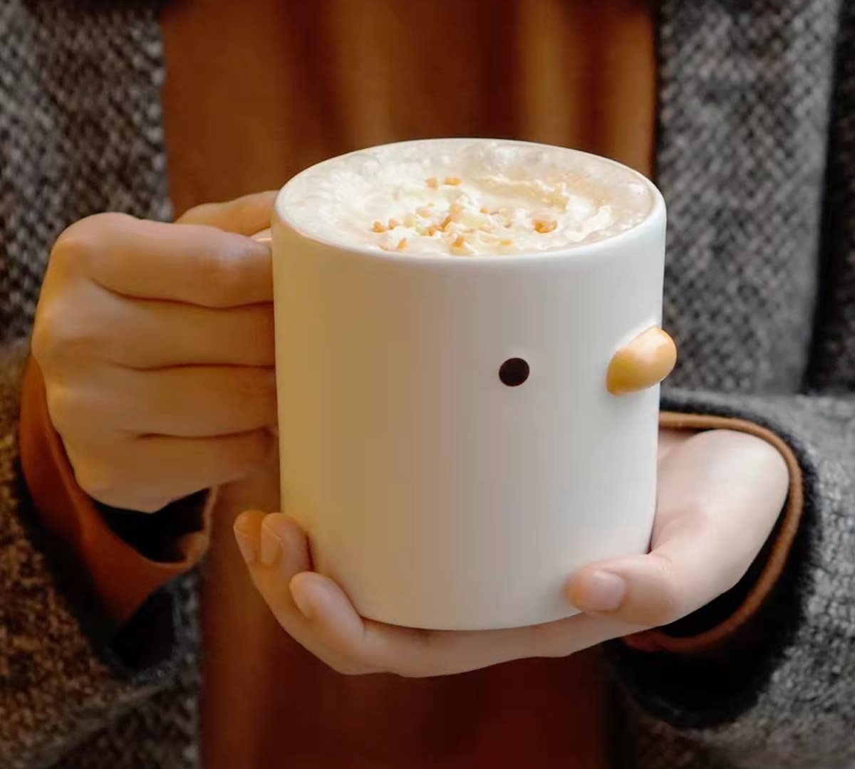 PURROOM Yellow Chick Mug with a hand-glazed finish for cozy tea or coffee moments.