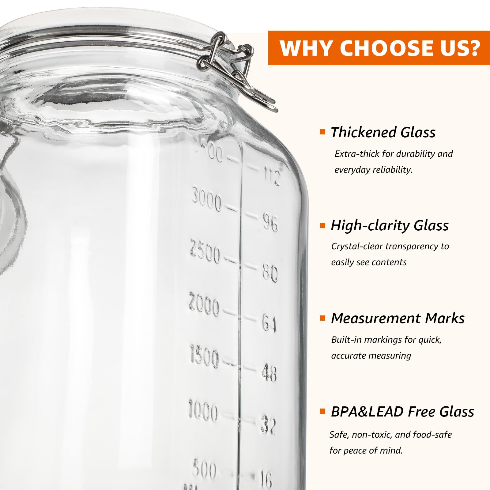 PUSCRIENO airtight clamp lid helps keep pantry staples fresh longer