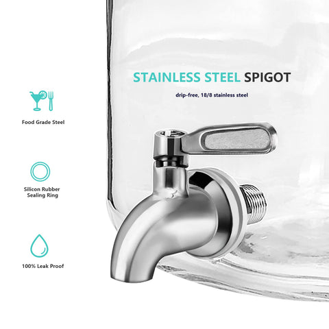 PUSCRIENO stainless steel spigot provides drip-free, smooth pouring.