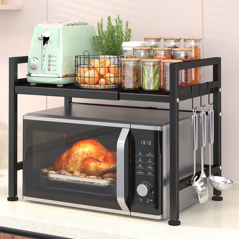 PUSDON extendable rack with adjustable feet for level setup