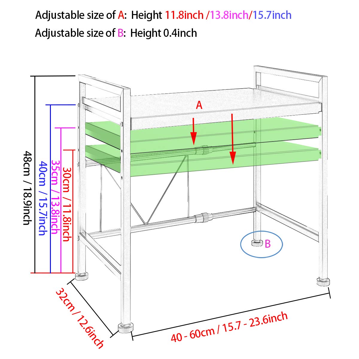 PUSDON heavy-duty rack supports up to 160 pounds