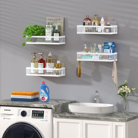 PUSDON wall-mounted organizer baskets enable quick, adaptable setup.