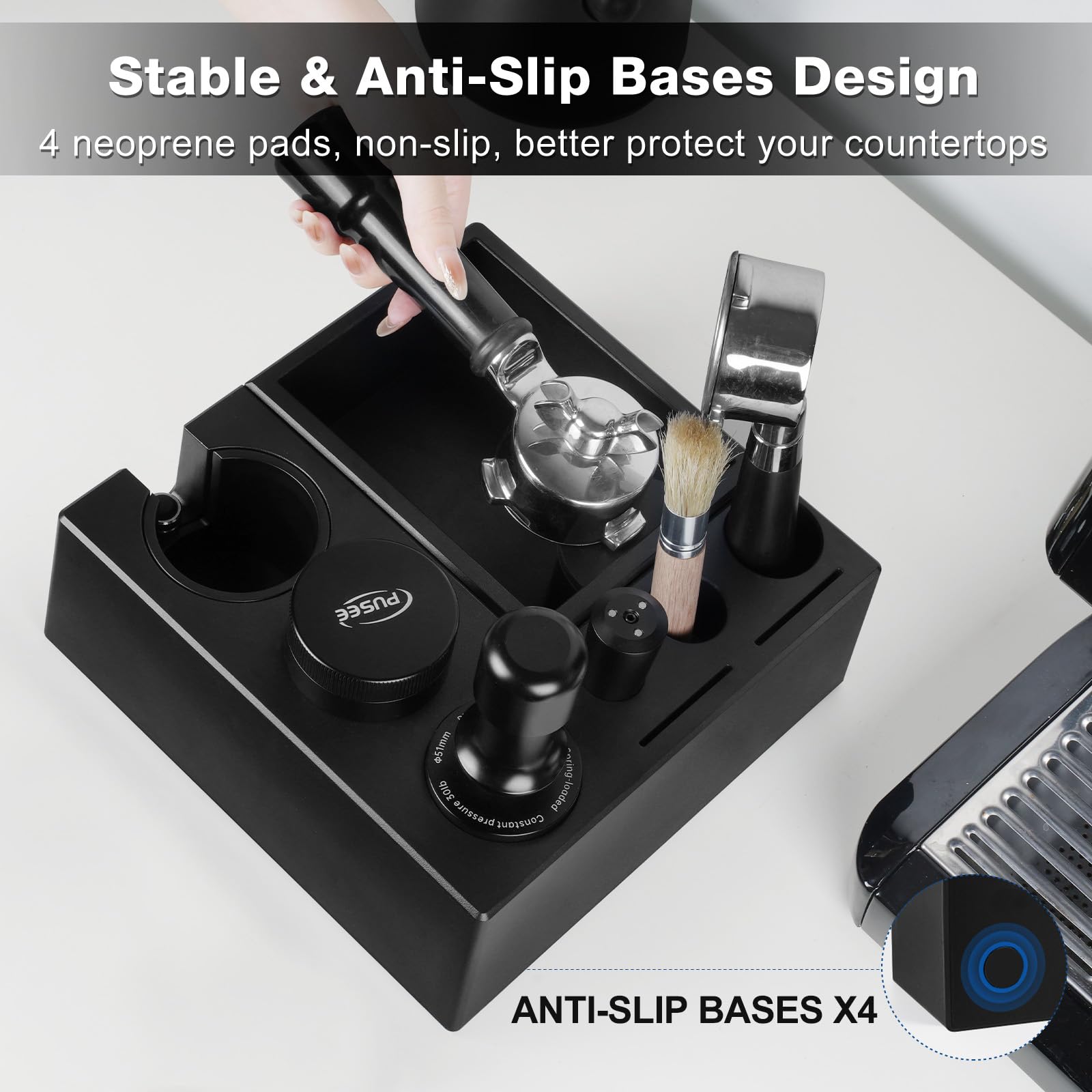PUSEE 58mm compatibility after disassembly accommodates larger portafilters