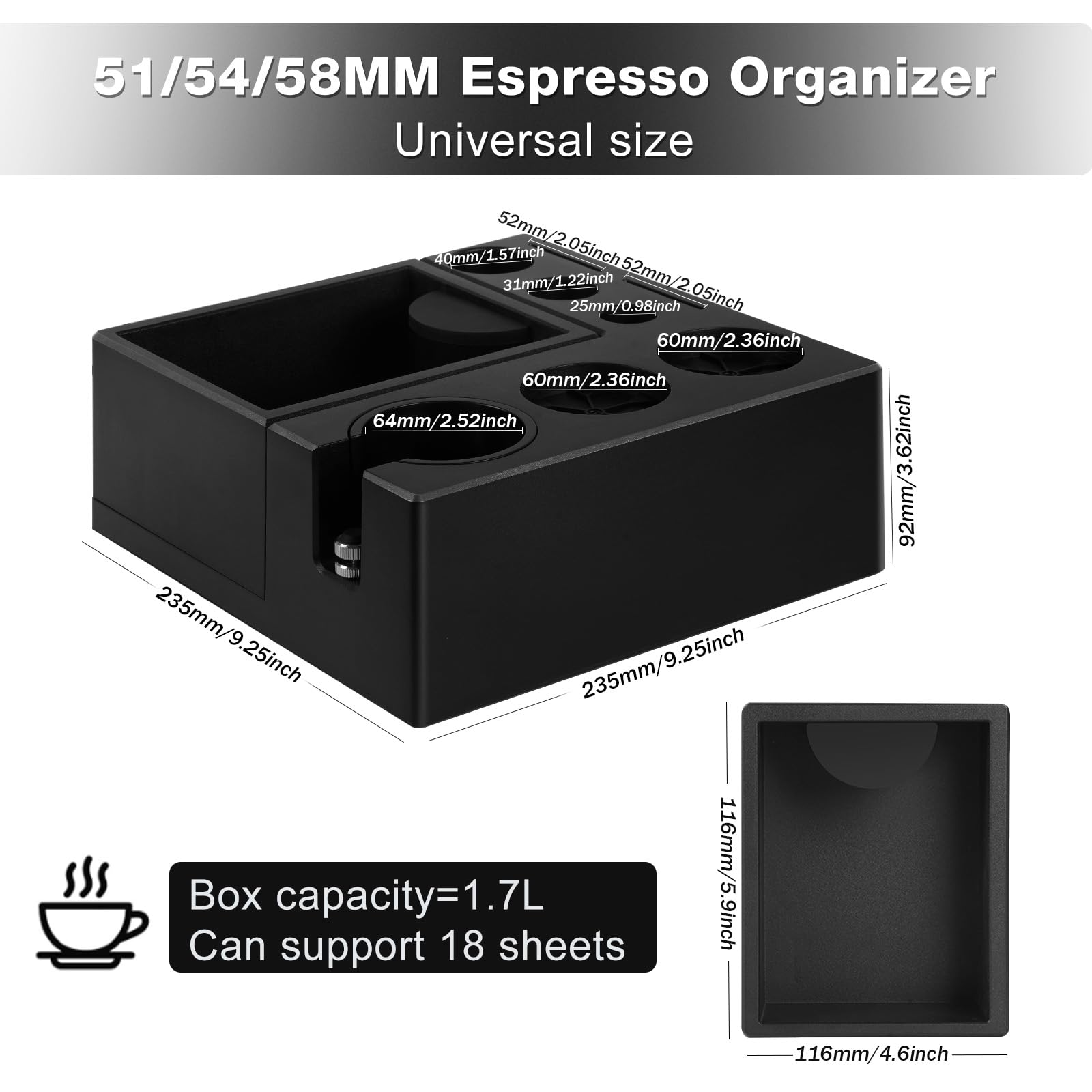 PUSEE Tamp Station organizer keeps tamper, distributor, and portafilter within easy reach