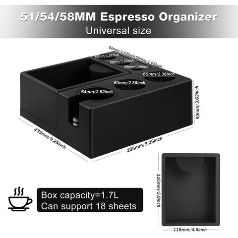 PUSEE Tamp Station organizer keeps tamper, distributor, and portafilter within easy reach