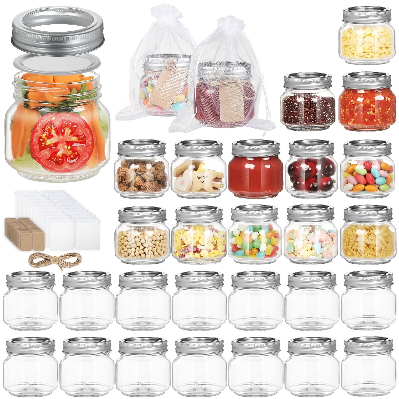 PUSKMAY 8oz mason jar with airtight lids for fresh canning and gifting