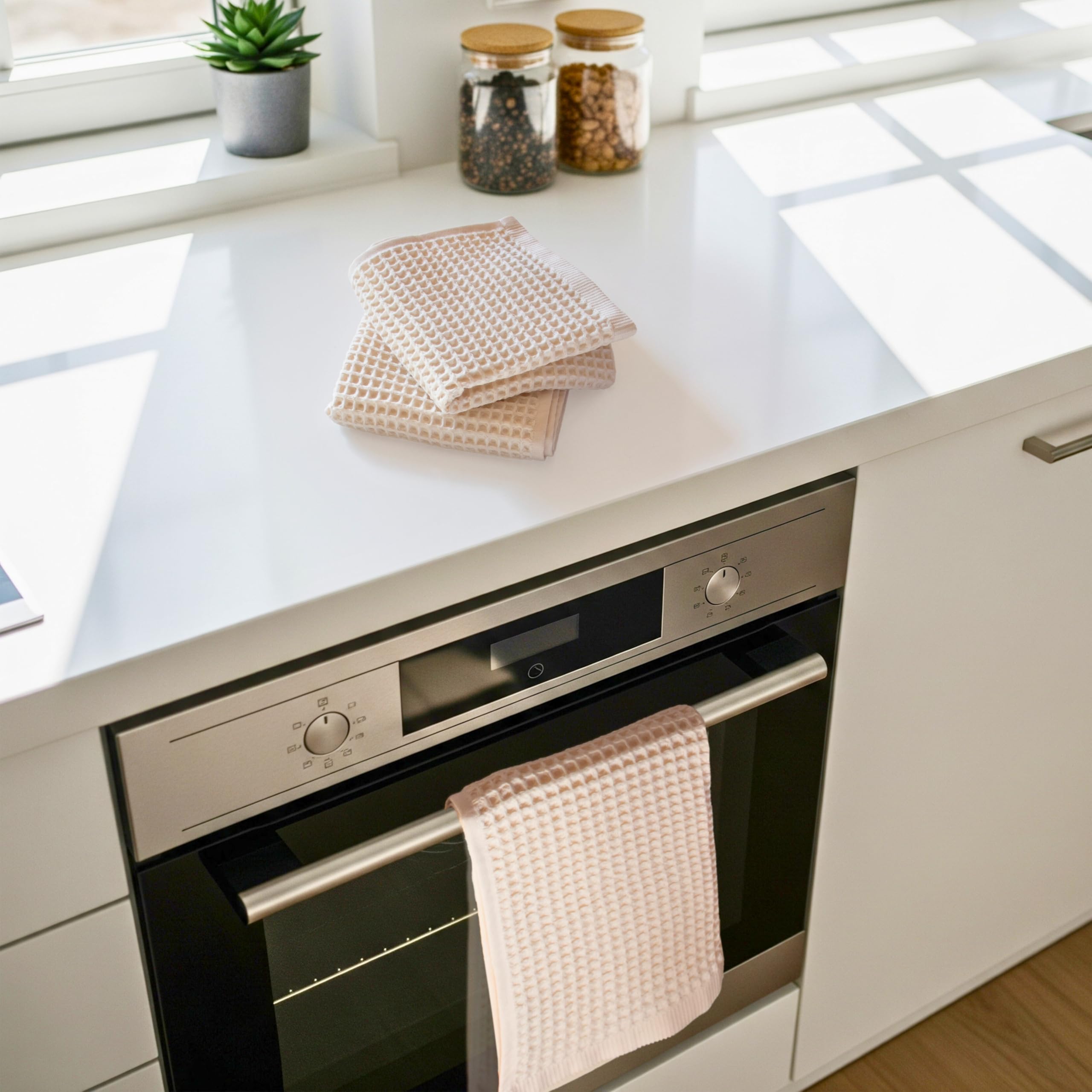 PÜSKÜL organic Turkish cotton towel showing premium waffle weave