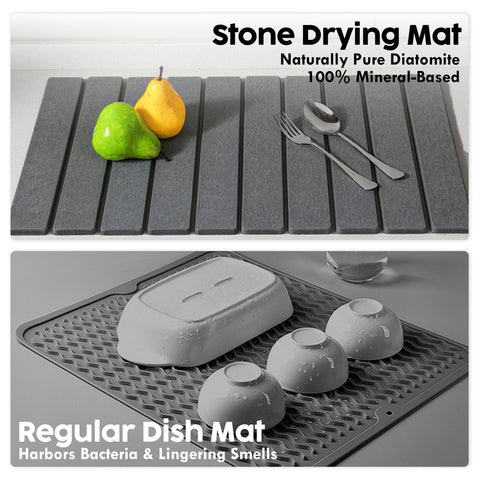 Puxinargo dish drying mat with drain rack included for easy drying