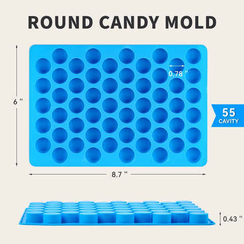 Puyeipt blue round molds with 55 cavities and non-stick release