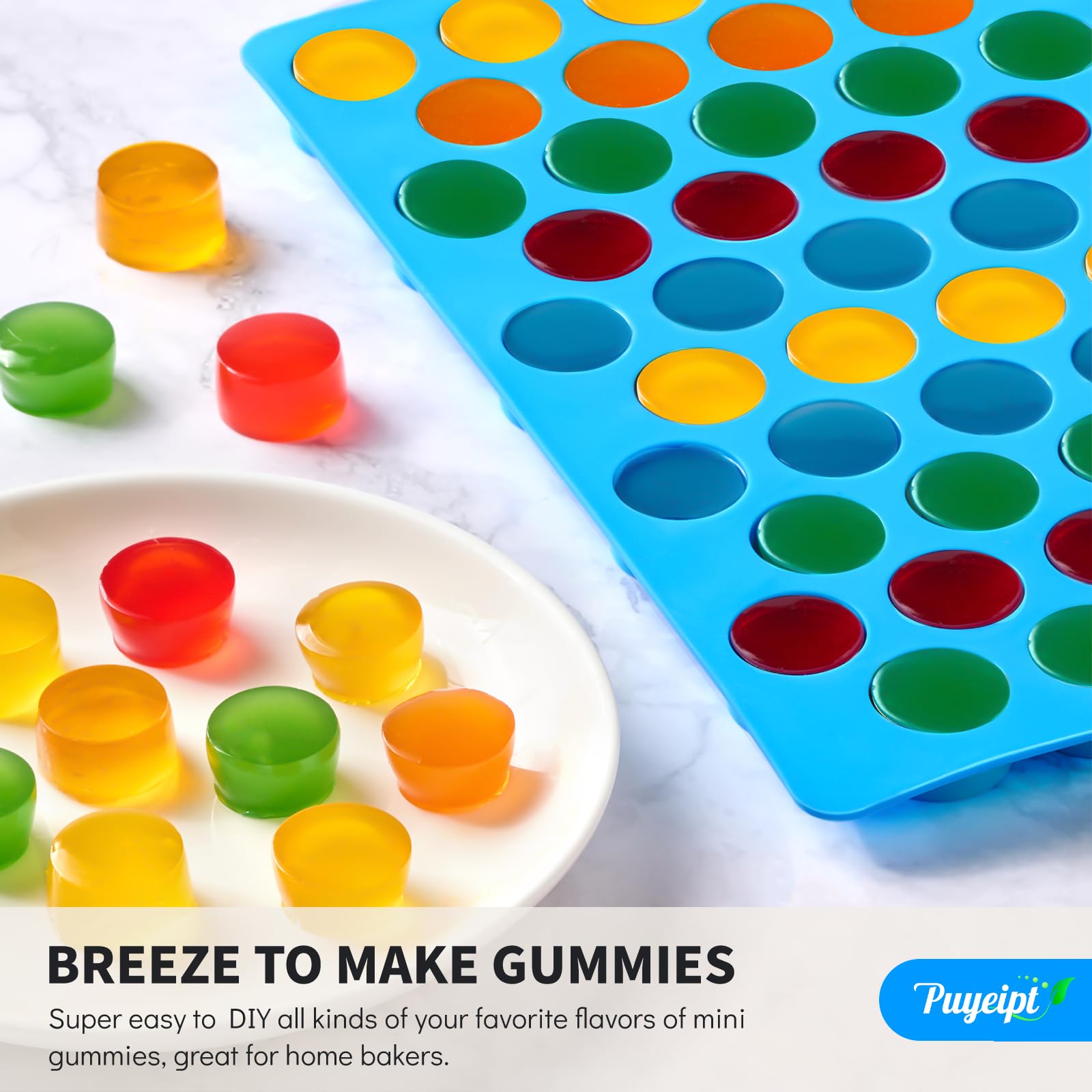 Puyeipt versatile round silicone molds for gummies and chocolates