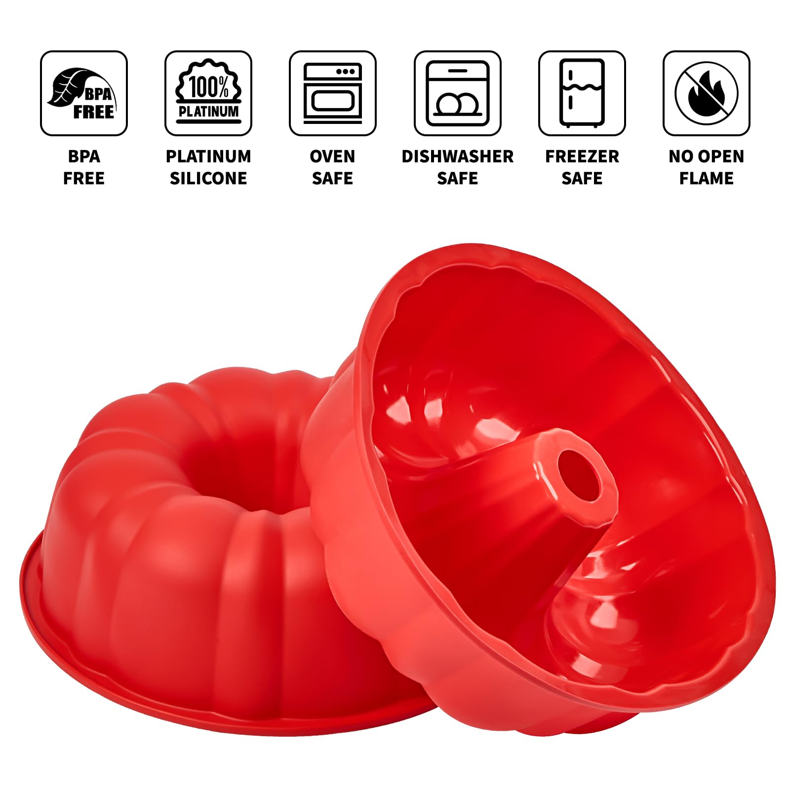 Puyeipt fluted mold with non-stick surface delivering effortless release.