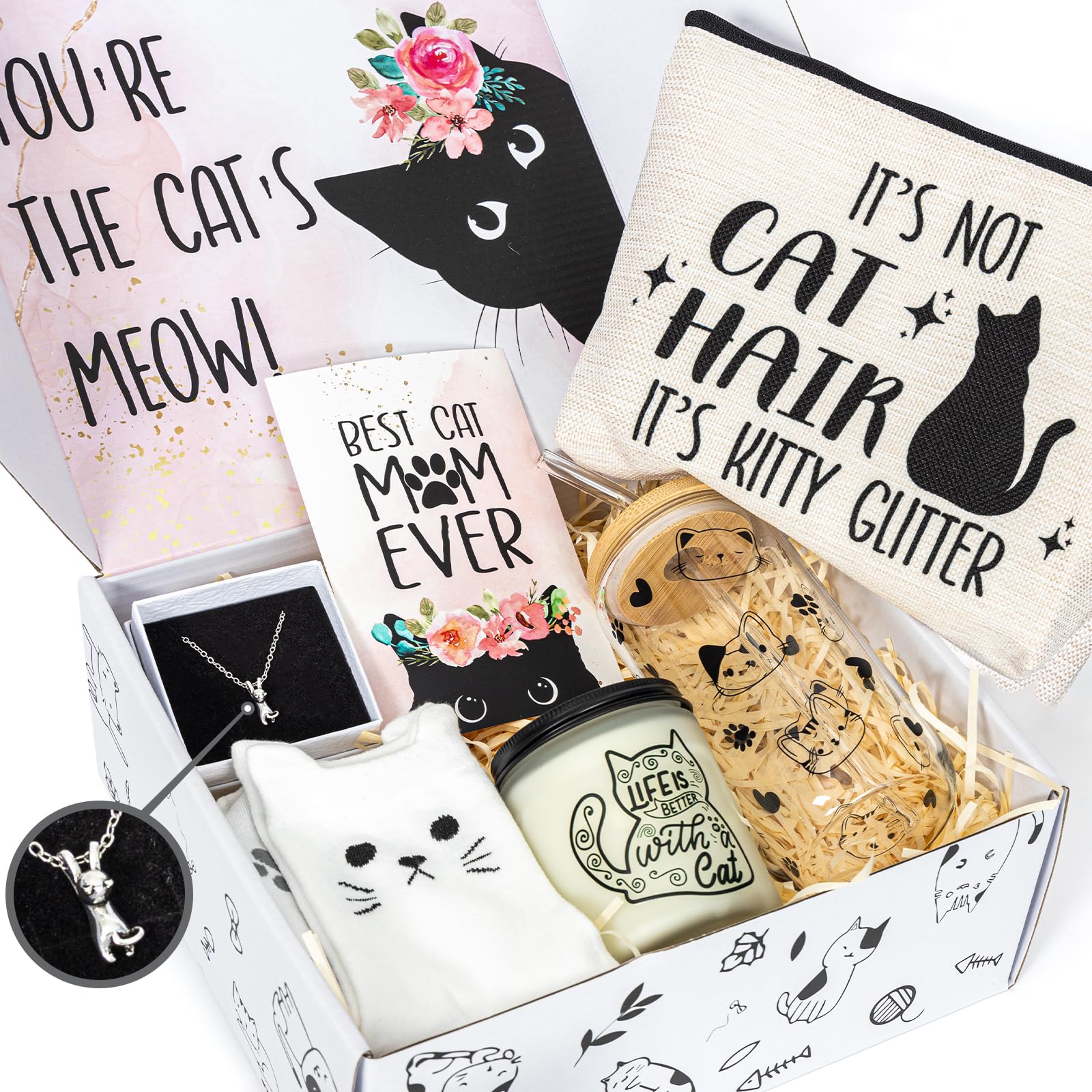 PuGez cat lover gift box tumbler with feline silhouette, ideal for daily beverages.