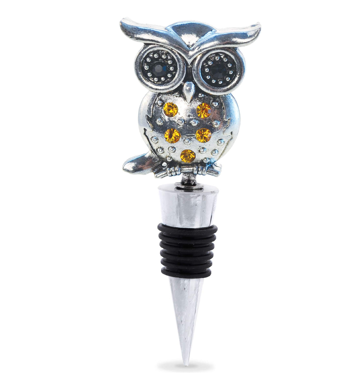 Puzzled Cheers Owl wine stopper top view seals air for fresh wine