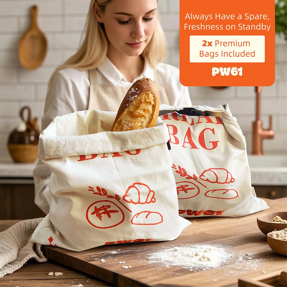 PW61 bread bags in fridge help extend freshness.