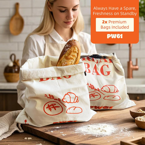 PW61 bread bags in fridge help extend freshness.