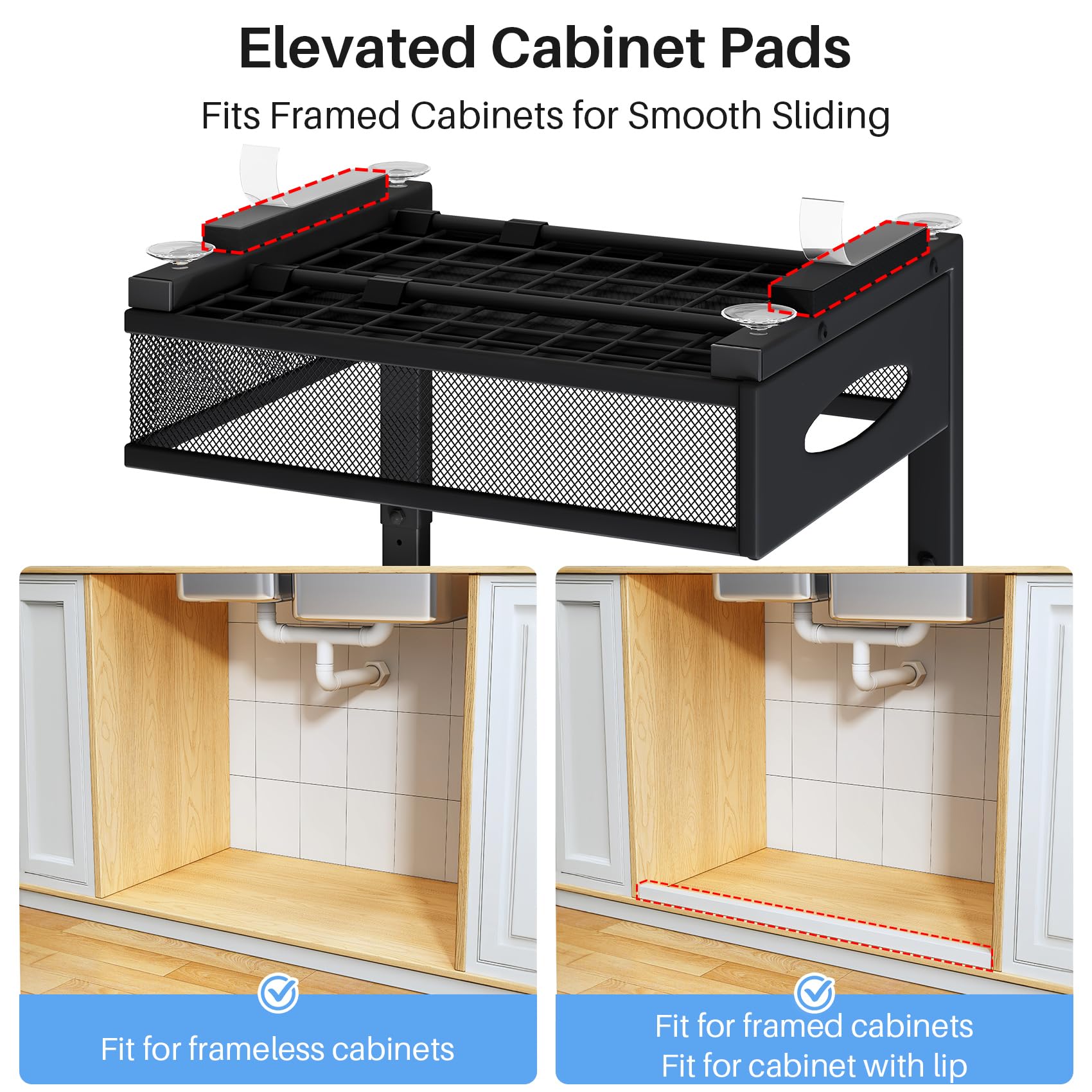 PXRACK cabinet shim pad enabling framed cabinet compatibility.
