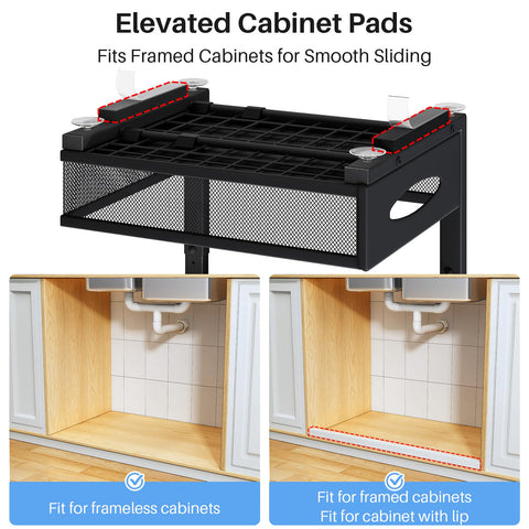 PXRACK cabinet shim pad enabling framed cabinet compatibility.