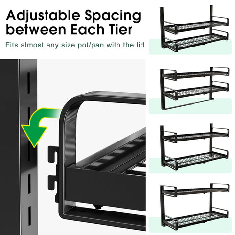 PXRACK five lid holders keep lids within easy reach during cooking.