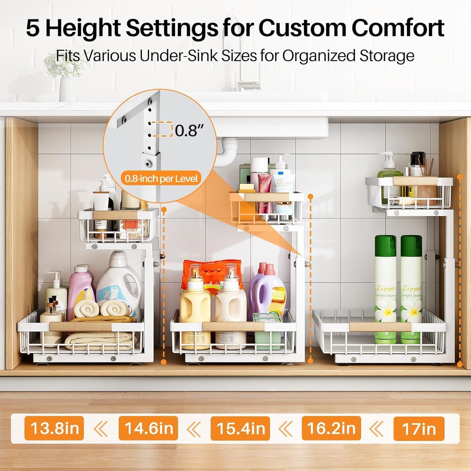 PXRACK height-adjustable design adapts to cabinet sizes