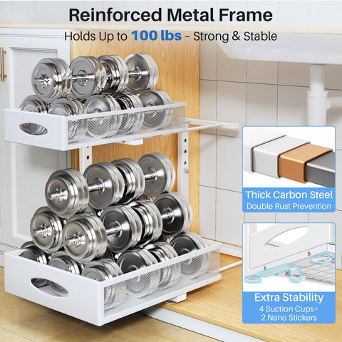 PXRACK 3-inch edge prevents tipping of tall items.