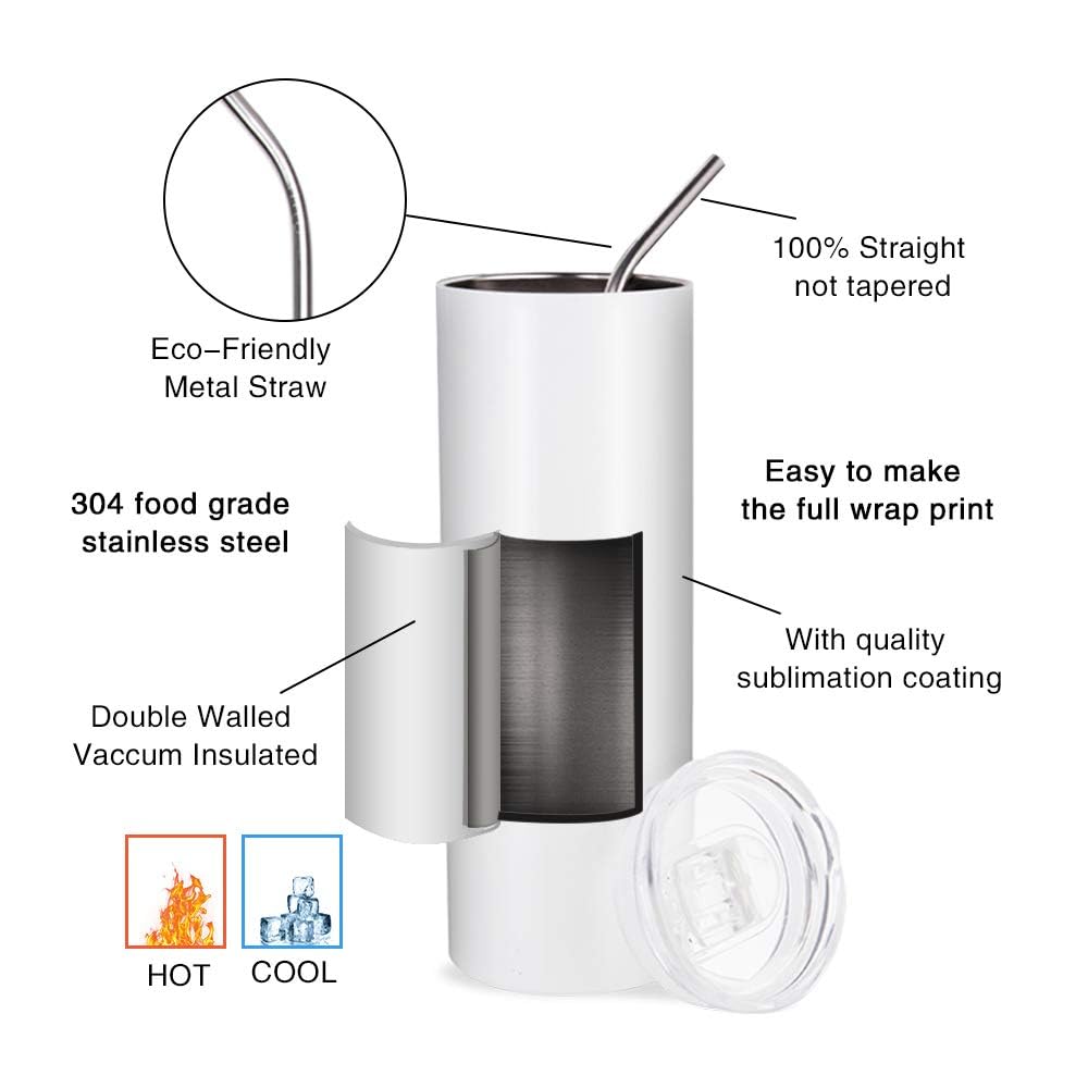 PYD Life 20 oz tumbler with bright sublimation coating