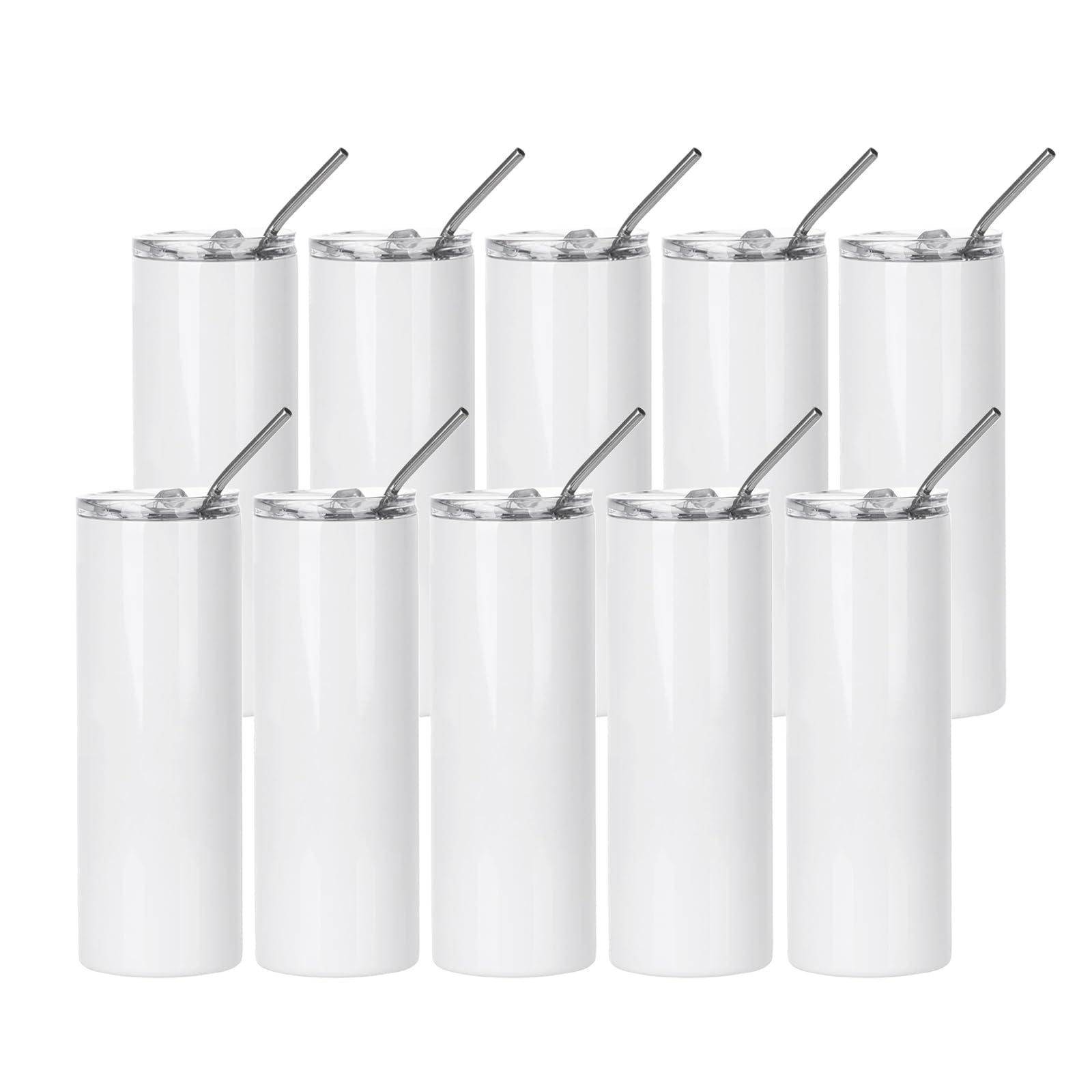 PYD Life 20 oz skinny tumbler white straight for full wrap sublimation