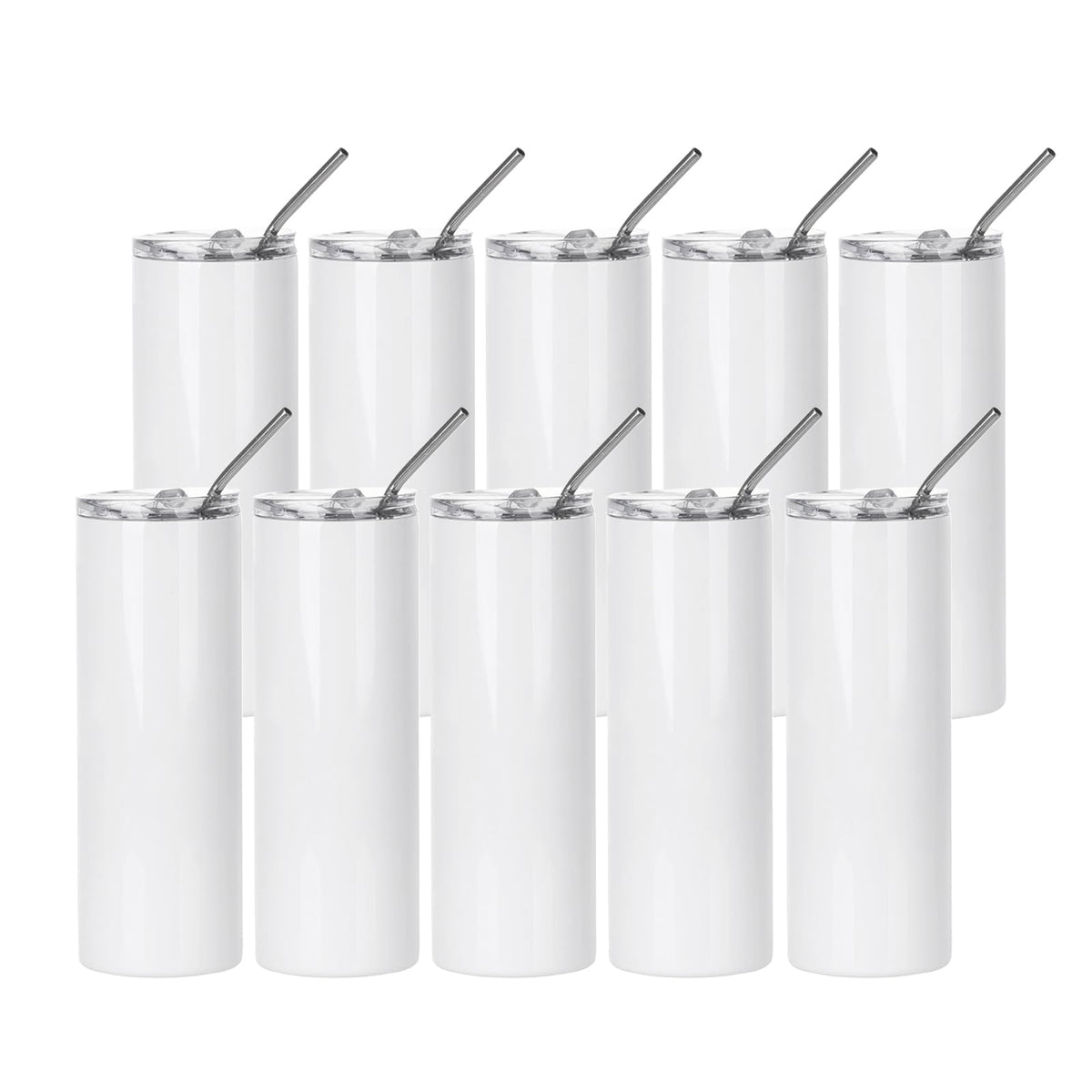 PYD Life 20 oz skinny tumbler white straight for full wrap sublimation