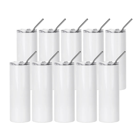 PYD Life 20 oz skinny tumbler white straight for full wrap sublimation
