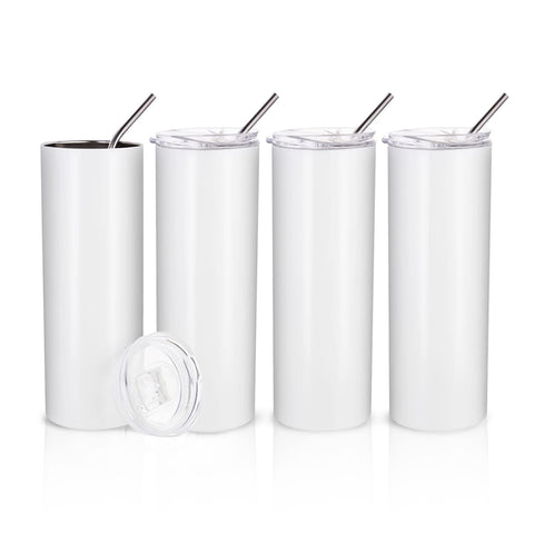 PYD Life skinny tumbler 20oz front view with print-ready surface
