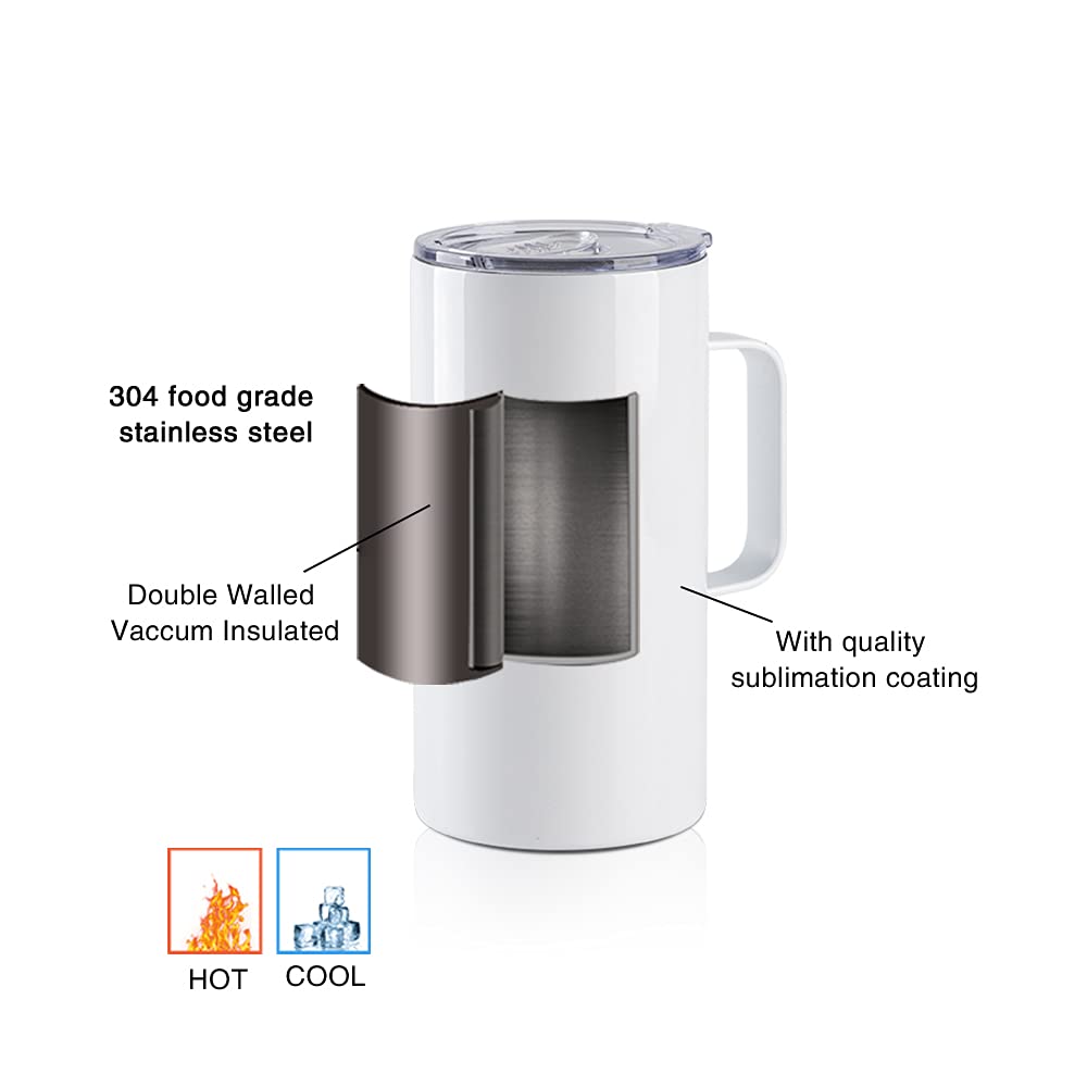 Double-walled 304 stainless steel keeps beverages at temperature