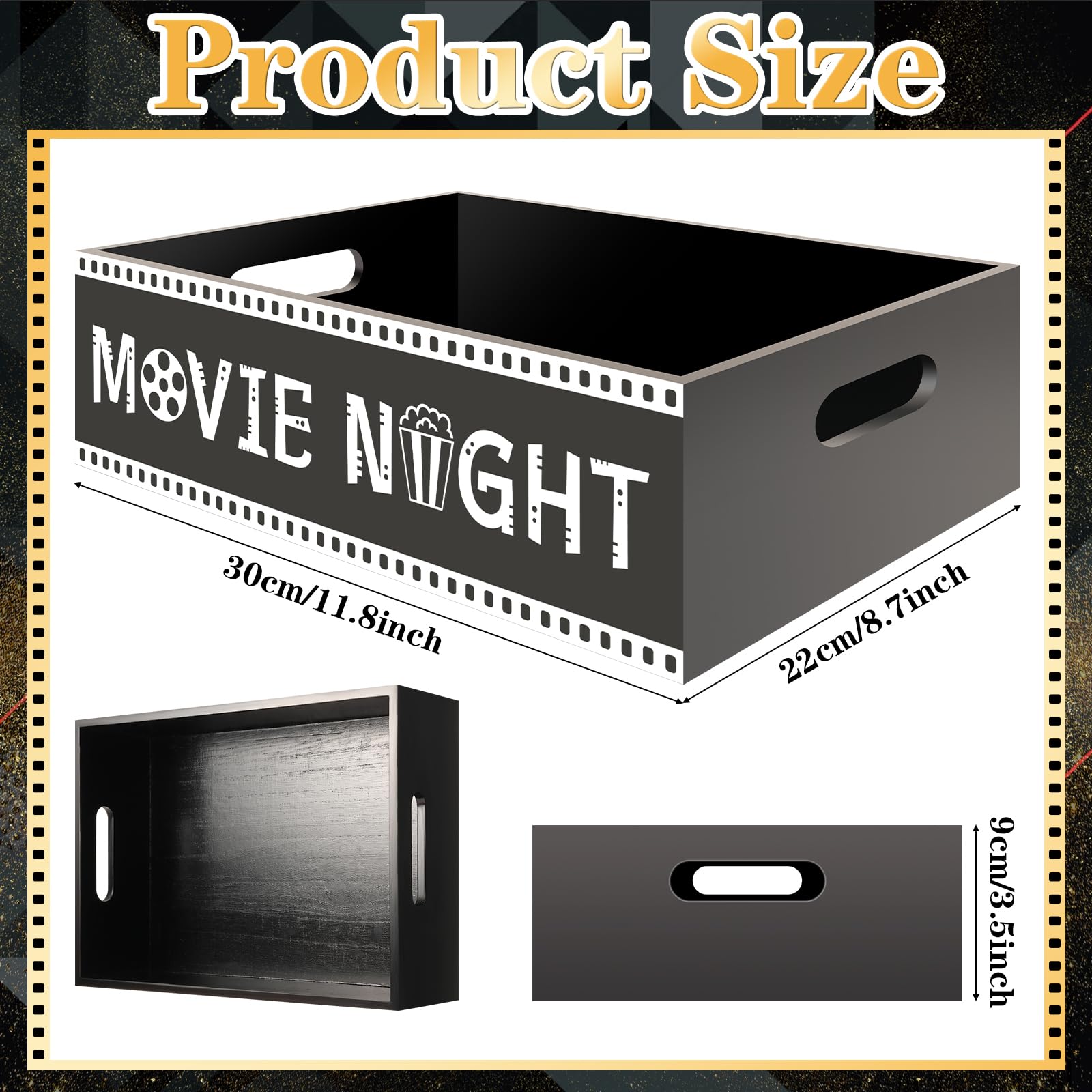 PYQTH Wooden Snack Basket adds a stylish centerpiece for popcorn and treats.