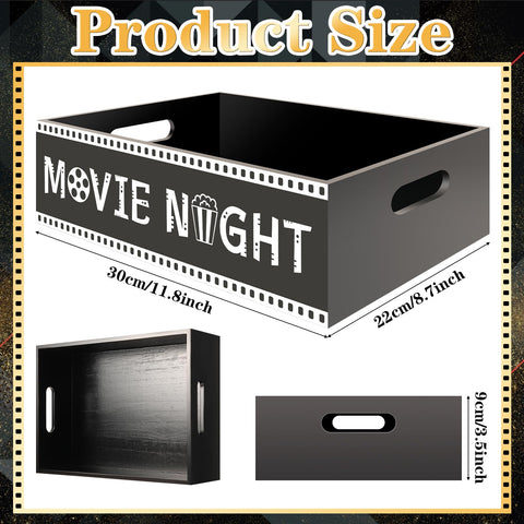 PYQTH Wooden Snack Basket adds a stylish centerpiece for popcorn and treats.