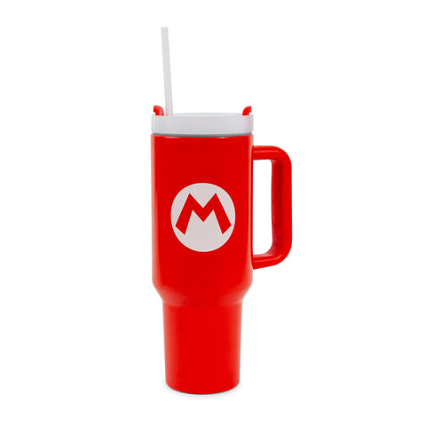 Pyramid America Mario icon travel tumbler—large 40oz capacity for long sessions.