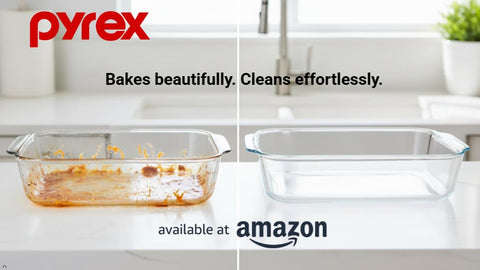 Pyrex 233-D dish ready for fridge or freezer storage of leftovers.