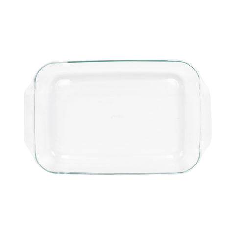Pyrex 234 4qt dish, diagonal view, sturdy oven-safe glass for everyday meals.