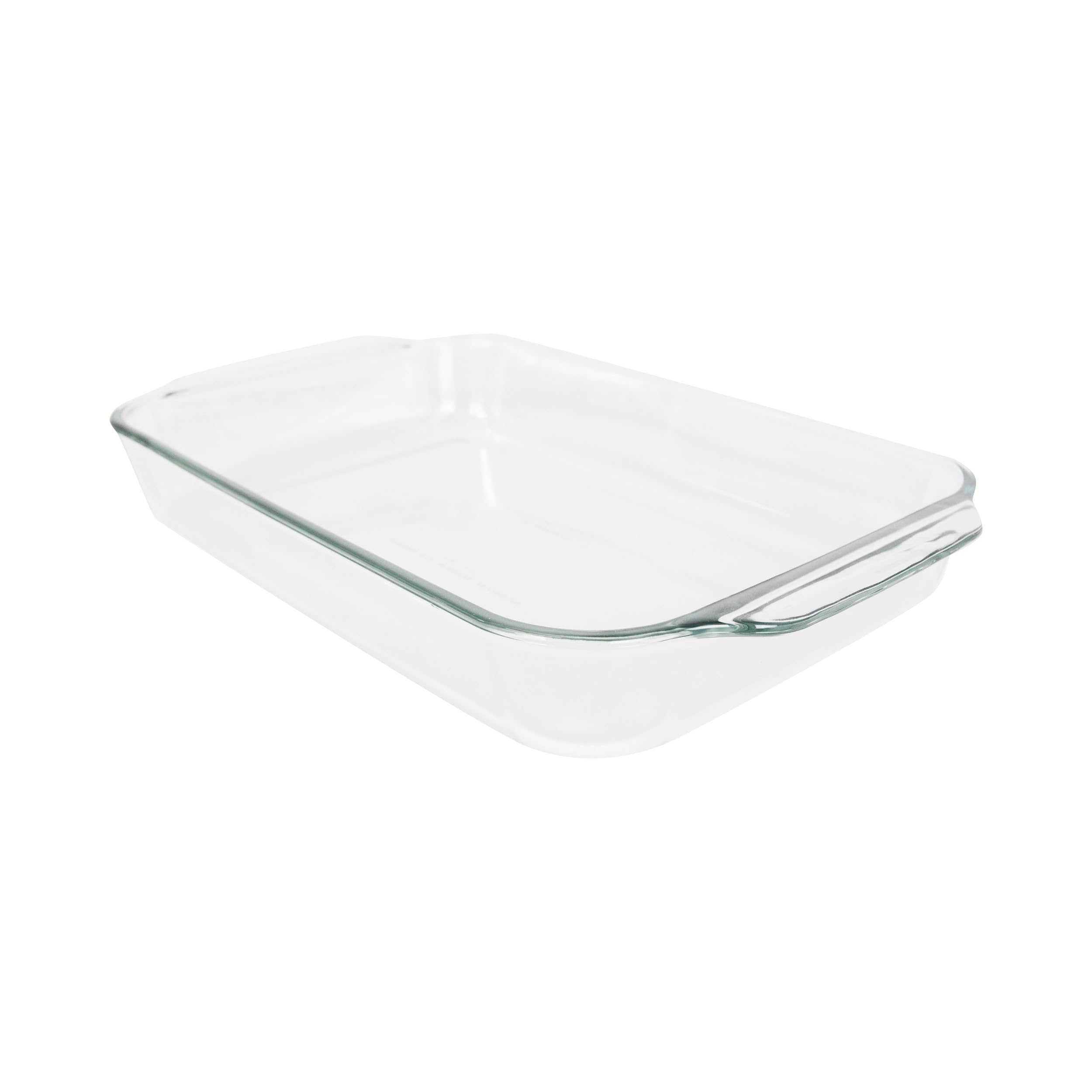 Pyrex 234 4qt clear glass baking dish, front view, ideal for easy monitoring while cooking.