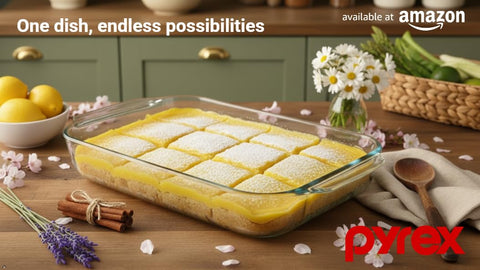 Pyrex 234-basic dish, bottom view shows lid compatibility cue, easy storage.