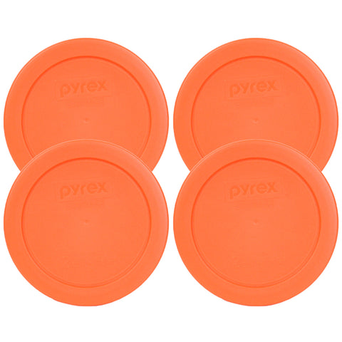 Pyrex 2 cup orange lid on glass bowl for storage