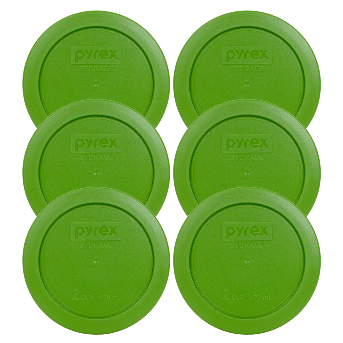 Pyrex 7200-PC lawn green 2-cup lid for bowls; dishwasher-safe and fridge-friendly.