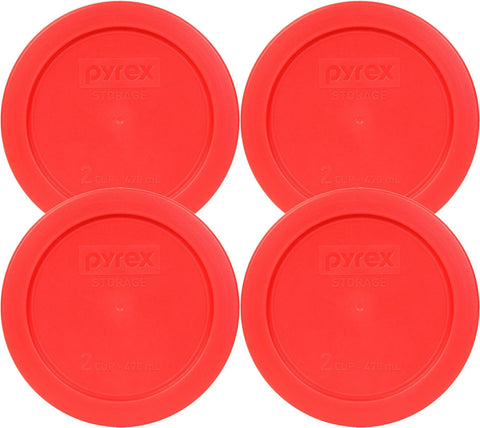 Pyrex 7200-PC red lid 4-pack for 2-cup bowls