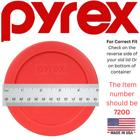 Dishwasher-safe Pyrex 7200-PC red lid ready for quick cleaning