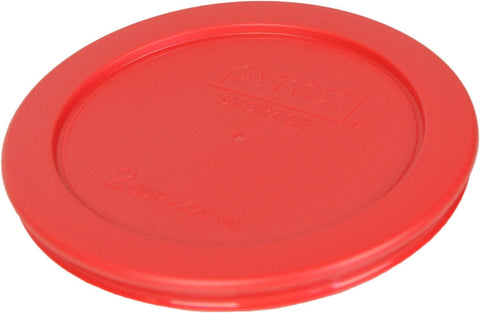 Pyrex 7200-PC red lid placed on a bowl showing a secure fit