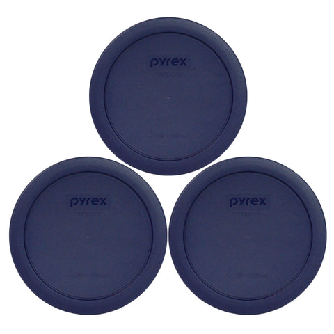 Pyrex 7201-PC dark blue round lids for 4-cup containers provide a secure seal.