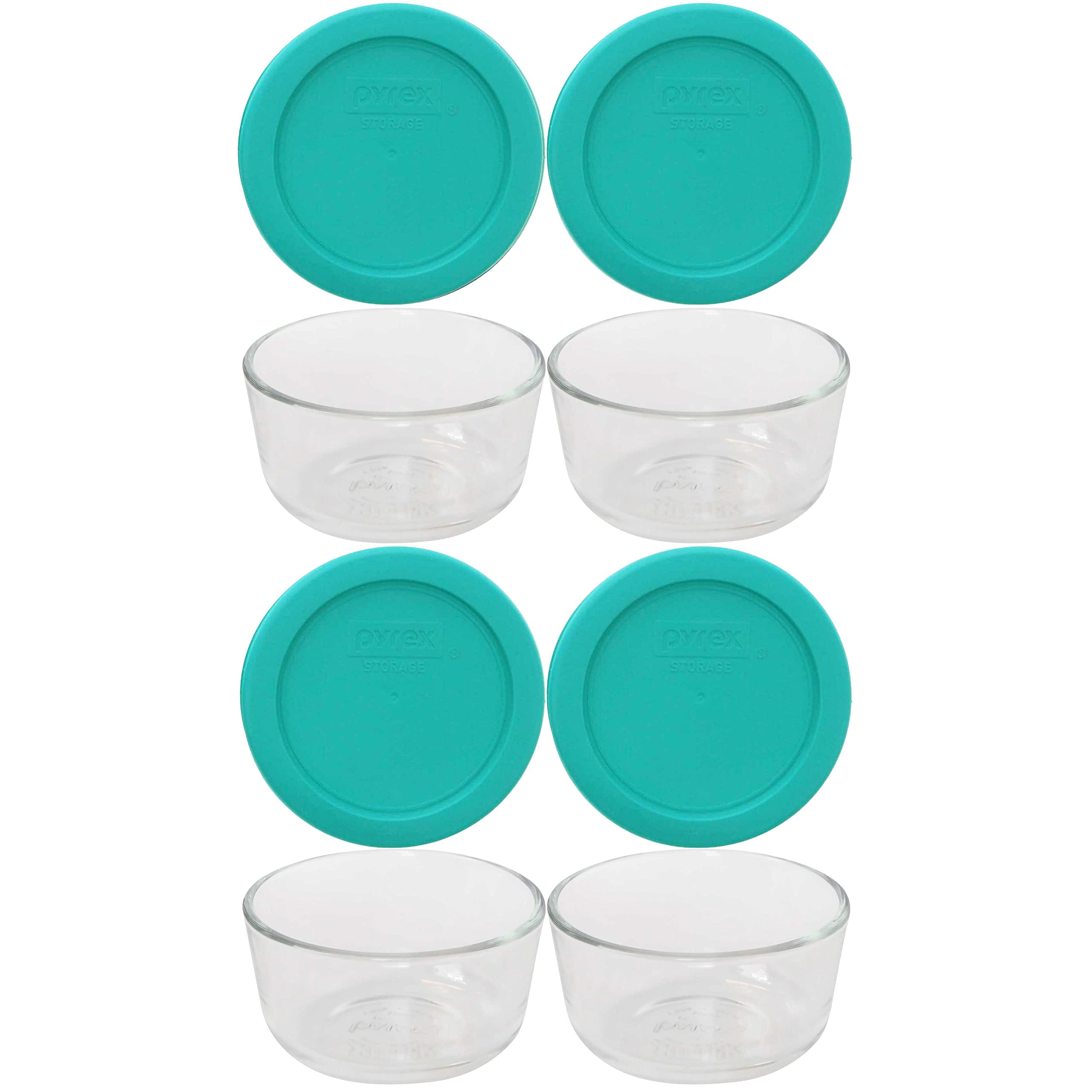Pyrex 7202 1-Cup glass bowls show contents clearly for quick prep